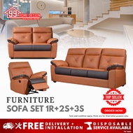 99 HOME : SF84 - 1R+2S+3S LIVING ROOM FURNITURE SOFA SET COVERED BY CASA LEATHER