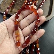 Tự Nhiên Brazil Đá Đỏ Hạt Dẹt Bán Thành Vòng Cổ 15 Hạt Rộng 8*11*5mm Dành Cho Phụ Kiện Thời Trang