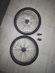 dahon 20寸 451 碟刹輪組 連內外呔 及 鮑魚