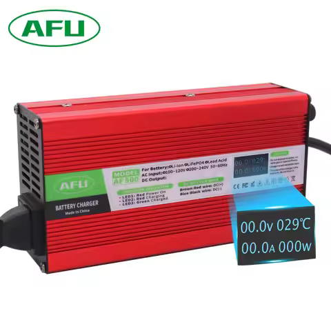 60V 6A Lead Acid Battery Charger With Cooling Fan OLED Display Usd For 69V Lead Acid AGM GEL VRLA OP