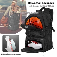 Maxvaluesg® Basketball Backpack Sports Bag with Separate Ball Holder & Shoes Compartment for Soccer 