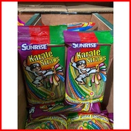 ☩ ✹ ❃  ▧ sour belt sunrise karate belt chewy candy cola , jungle string , rainbow color , strawbery