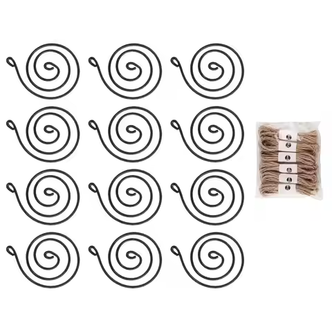 12Set Air Plant Holder Spiral Metal Rack Adjustable Soilless Display Container Hanging Tillandsia St