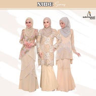 Tema Nude Baju Kurung Dewasa Plus size Plain Lace Moden Muslimah Terkini Tunang Bridesmaid Kenduri R