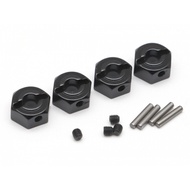 Boom Racing Aluminum 12mm Hex w/ Pin Screws & Set Screws with Pins (4pcs) Black for RC Crawler