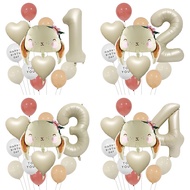 First Kids Birthday Party Rabbit Balloon Bouquent Baby Shower 40inch Cream Number 1 2 3 4 5 6 7 8 9 