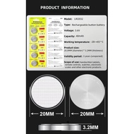10-100PCS LIR2032 Conveniently Rechargeable Battery 2032 Lithium charging Can Replace 3.6v 40mAH CR2