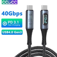 CCLCC USB 4 Cable 1meter USB4 C to USB C Compatible Thunderbolt 4 3 with LED Display Supports 40 Gbps with 240W harging 8K/5K 60Hz or Dual 4K for MacBooks  iPad Pro Samsung S22