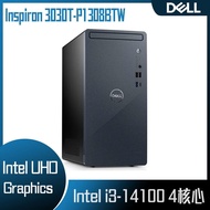 【618回饋10%】【DELL 戴爾】Inspiron 3030T-P1308BTW 桌上型電腦 (i3-14100/8G/512G SSD/W11P)