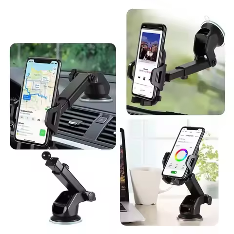 Strong Suction Car Phone Holder Dashboard Windshield Mount Telescopic Arm 360° Rotation Universal fo