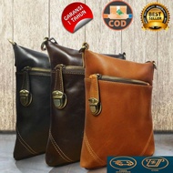 Men's Leather Bag - Genuine leather shoulder bag TKC-28 KICKERS - KICKERS Men's BAG Brown