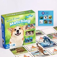72 (36 Pairs) Spanish English Bilingual Animal Memory Matching Game with Reusable Custiomizable Card