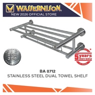 STAINLESS STEEL DUAL TOWEL SHELF BA-8712