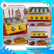 OMICKO 2, 3, 4 Burner Sausage Grill Stove / 4 Burner Gas Roastar Sausage Stove