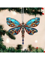 1 件 2d 彩色玻璃蜻蜓壓克力裝飾品適用於汽車、包包、鑰匙圈裝飾禮品、最適合朋友和家人、家庭花園裝飾