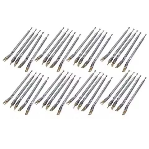 A33T-40 Pcs 32Cm Length 5 Section Telescopic AM FM Radio Antenna 180 Degree