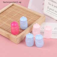 factoryoutlet2.sg 2 Pcs Dollhouse Accessories Mini Soft Plastic Milk Bottle Can Hold Water Hot