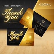 GDORA Gold Bar 0.10gram '' Thank You Gold '' 999.99