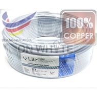 Flex Wire Cable 23/0.16mm x 3core 100% pure copper Grey colour,buatan Malaysia (same as FAJAR )