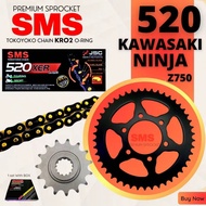520XER KAWASAKI Z750 Z 750 SMS SPROCKET 520 X RING CHAIN SPROCKET SET PREMIUM SPROCKET BLACK STEEL O