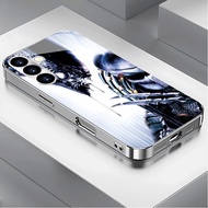 Alien vs Predator Luxury Plated Frame Glass Phone Case For Samsung Galaxy S22 S23 S24 S25 Ultra A22 