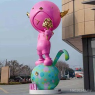 Ornaments Cartoon Large Square Glass Steel IP Sculpture Beautiful Chen Image Shopping Mall Character