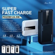 20000mAh / 10000mAh Power Bank PD 20W + 22.5W QC 3.0 Super Fast Charge LED LCD Display WK DESIGN WP301 / WP303 超大容量高速充電寶 1 USB 1 Type-C 輸出 22.5W超快充 移動電源 充電池 （$168 20000mah $128 10000mah)