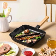 【Taste Plus】悅味元木 不沾鍋方型平底鍋 牛排鍋 煎盤烤盤-24cm