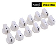 Musiclily Pro Universal Fitting Inch /Metric Size Plastic Guitar AMP Effect Pedal Knobs Pointer Amplifier Knobs, White Black Cream Transparent (Set of 12)