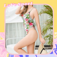 LaVe Sport - 歐美風熱帶花款連身泳衣-L