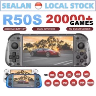 R50S Retro Handheld Games Console 128G 5.1inch IPS Screen Two-player Online Game PSP/PS1 Console Ret
