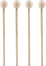 Litoexpe 2 Pair 8 Inch Wood Mallets Percussion Sticks for Glockenspiel, Xylophone, Chime, Woodblock, and Bells
