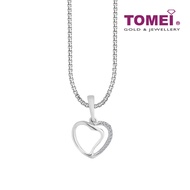 TOMEI Diamond Pendant Set, White Gold 585