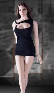1：6 斜款 女 連身裙 合適 Hottoys Phicen TBL body 自組 figure