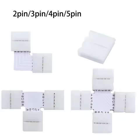 WS2812B WS2811 SK6812 WS2815 Free Soldering Led Connector 2/3/4/5PIN L/T/X Shape Corner Connector Fo