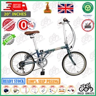 Raleigh Classic Folding Bike Bicycle 20" Inch With Shimano SIS Revoshift 7 Speed Gear / Silver , Green , Blue , Red