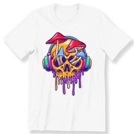 Funky Psychedelic Skull Mushroom Men'S Ladies T-Shirt Skull Graphic Gift T-Shirt