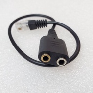 RJ11 Male to Dual 3.5mm Female Headphone Audio Adapter Cable – 20cm Compact Converter
