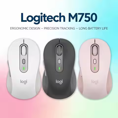 Logitech M750/M650/M650L Vertical Mouse - Wrist Comfort Design, 1000 DPI, USB Receiver + Bluetooth f