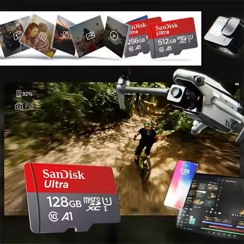 SanDisk Ultra Original Memory Card A1 UHS-1 32GB 64GB 128GB 256GB 512GB MicroSD Micro TF C10 Flash C