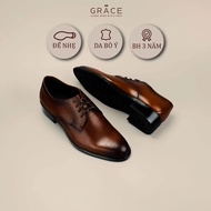 Giày Tây Nam Da Thật Derby BIG SIZE – Grace New Classic 2804 Nâu g | Đủ Size 37–46 | Êm Chân Form Rộ
