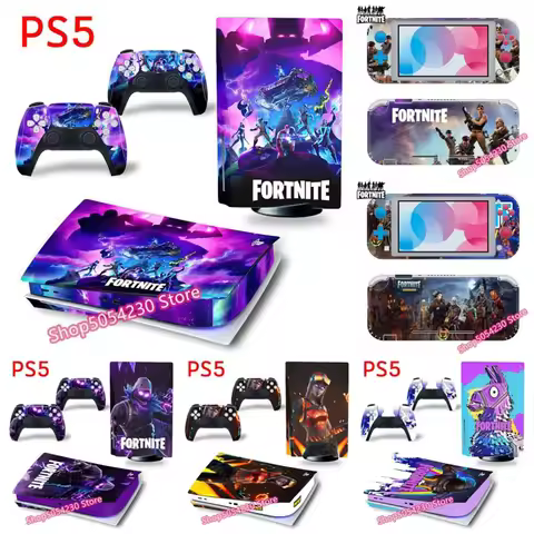 Fortnited Console Stickers for SONY PS4 Battle Royale PS5 Switch Oled Full Body Color Skin Switch De