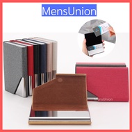 🇲🇾 Bussiness Name Card Leather Stainless Steel Rainbow Series Unisex Case Box With Magnet Gift