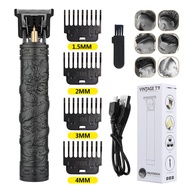 🔥COD🔥Vintage T9 ไฟฟ้าตัดผมเครื่อง Clipper ผม Professional Men เครื่องโกนหนวดชาร์จตัดผม Trimmer สําหร
