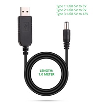 [READY STOCK] USB Cable to DC 5V / 9V / 12V Plug 5.5 x 2.5mm Cable, 1 Meter
