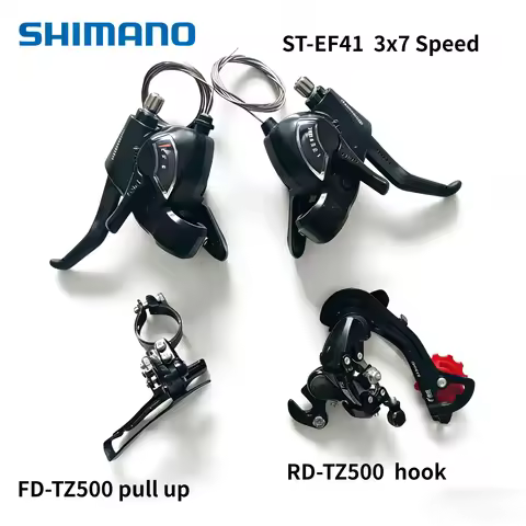 Shimano ST-EF41 Bike Shift/Brake Lever 3x7 Speed RD-TZ500 Bike Rear Derailleur FD-TZ500 Front Derail