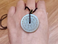 【親翠】天然翡翠 冰晴山鬼花錢與先天八卦調整式繩鏈 佛系