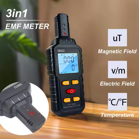 3-in-1 EMF Meter Radia Frequency Meter Radiation Detector Electromagnetic Field Person Radiation Dos