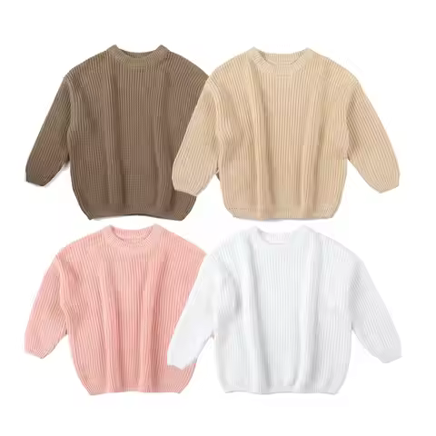 Winter Infant Super Soft Top Cotton Knit Thick Warm Siblings Match Boys And Girls Pullovers Sweaters
