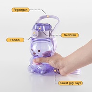 botol minum 1 liter dewasa botol minum anak gemoy boneka kotak viral kotak sudah + stiker / botol ge